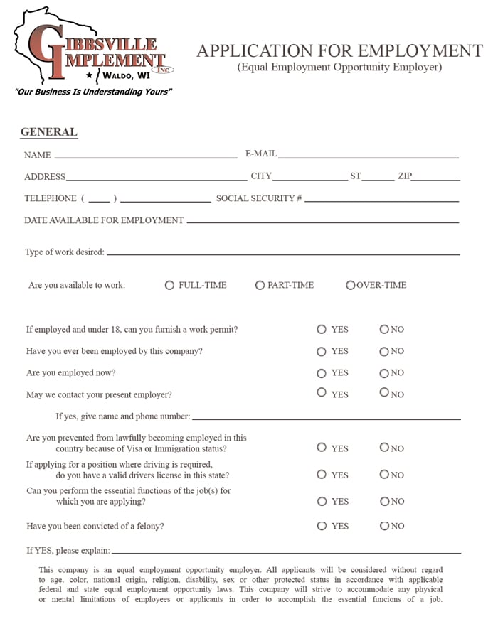 Employment Application